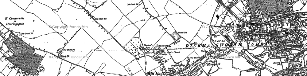 Old map of Rickmansworth in 1913