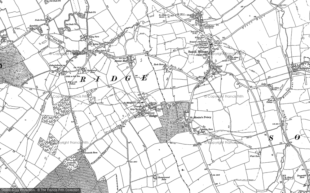 Old Map of Ridge, 1895 - 1935 in 1895