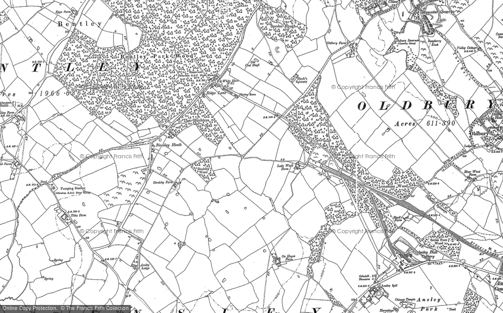 Old Map of Ridge Lane, 1901 in 1901