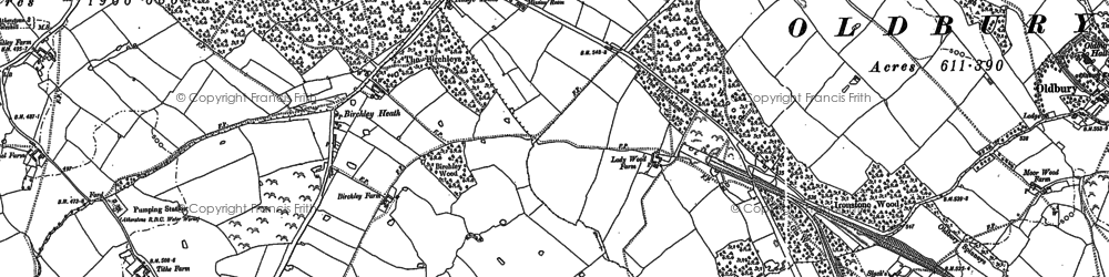 Old map of Ridge Lane in 1901