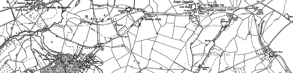 Old map of Riding Gate in 1885