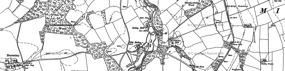 Old map of Painshawfield in 1895