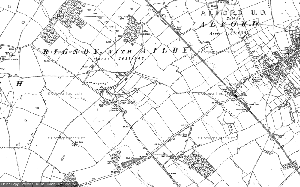 Old Map of Historic Map covering Well Grange in 1887