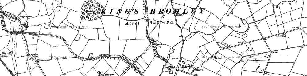 Old map of Fradley Junction in 1882