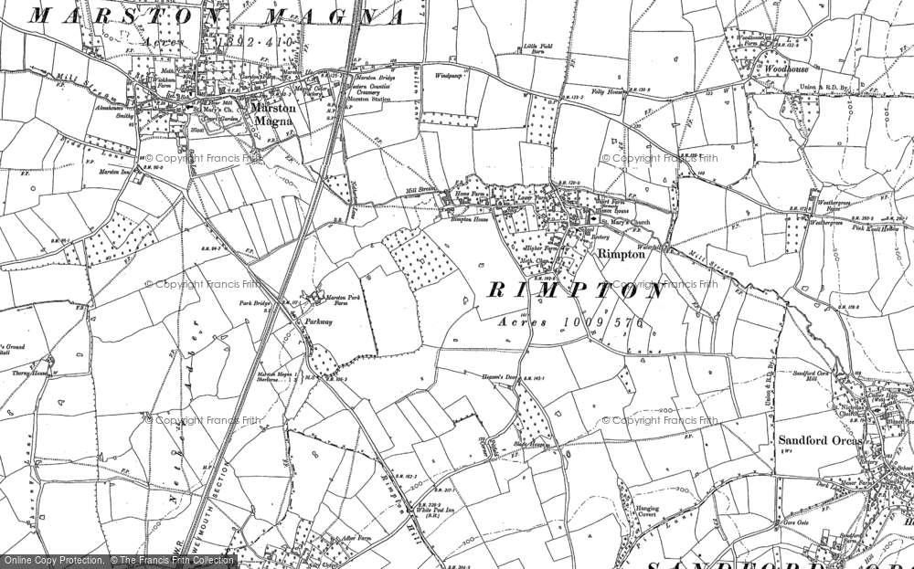 Old Map of Historic Map covering Woodhouse in 1885