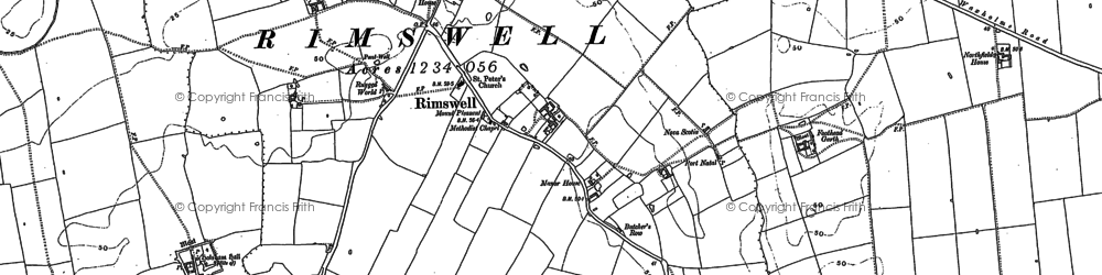 Old map of Tunstall Drain in 1908
