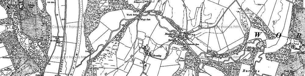 Old map of Rindleford in 1882