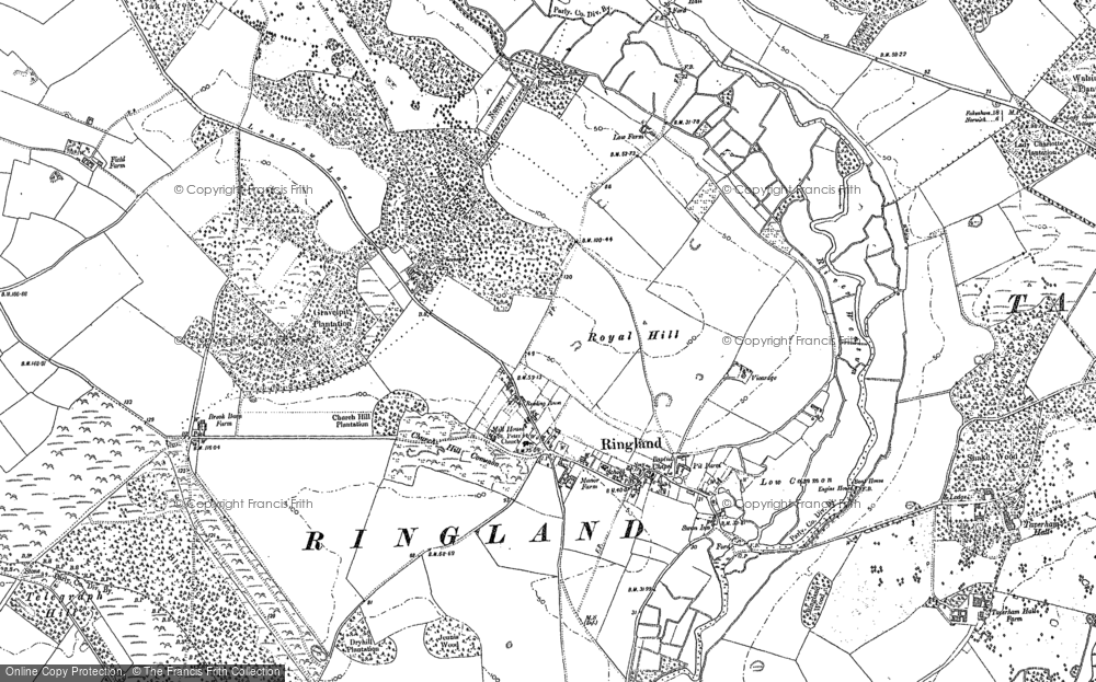 Old Map of Ringland, 1882 in 1882