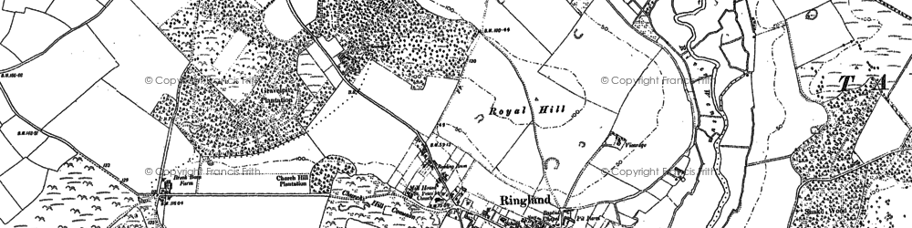 Old map of Ringland in 1882