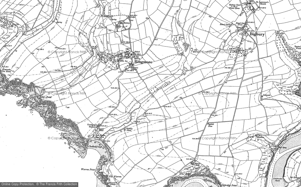 Old Map of Historic Map covering Ayrmer Cove in 1905