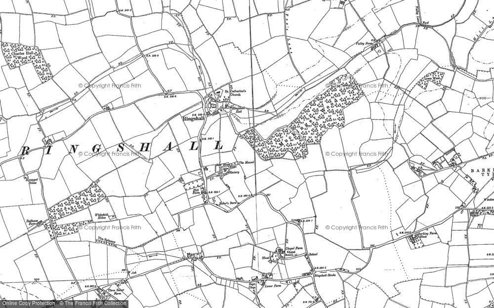 Old Map of Historic Map covering Charles Tye in 1884