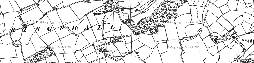 Old map of Ringshall in 1884