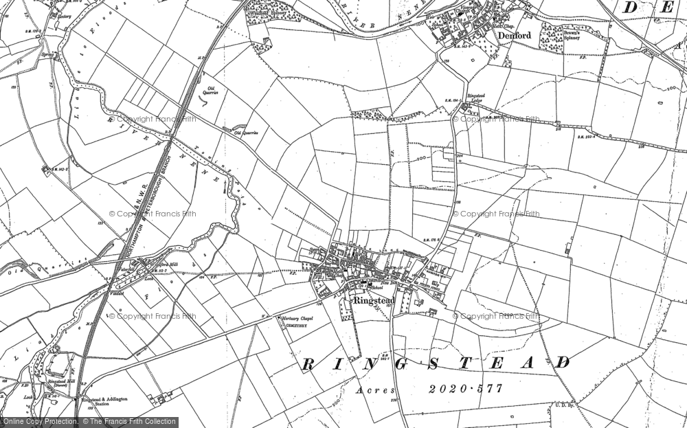 Old Map of Ringstead, 1884 in 1884