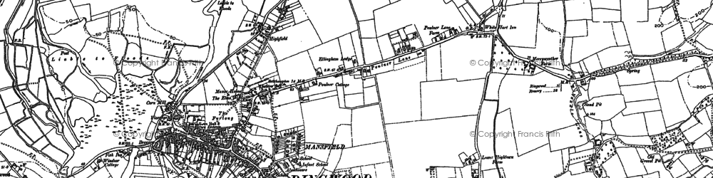 Old map of Ringwood in 1908