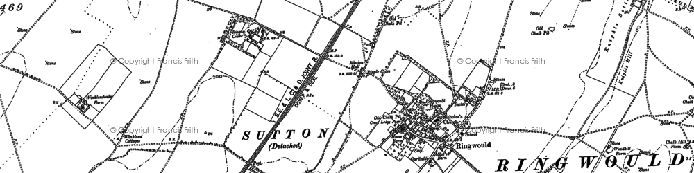 Old map of Ringwould in 1896