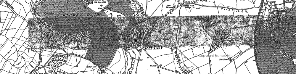 Old map of Ripley in 1889