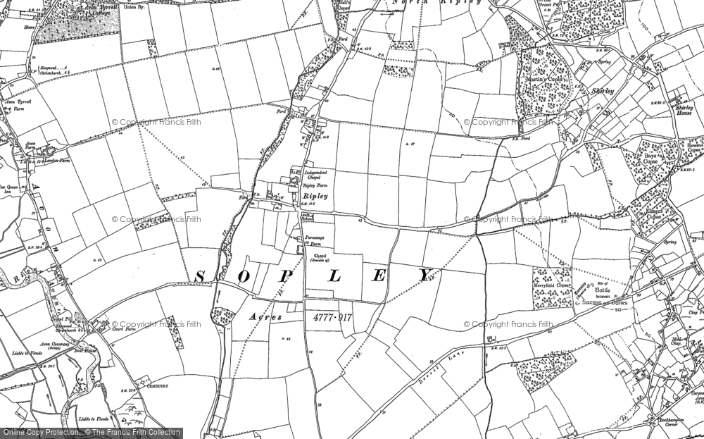 Old Map of Ripley, 1907 in 1907