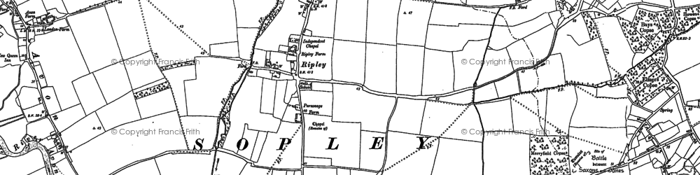 Old map of Ripley in 1907