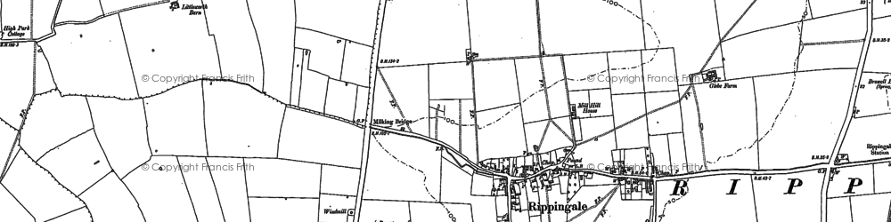 Old map of Rippingale in 1886