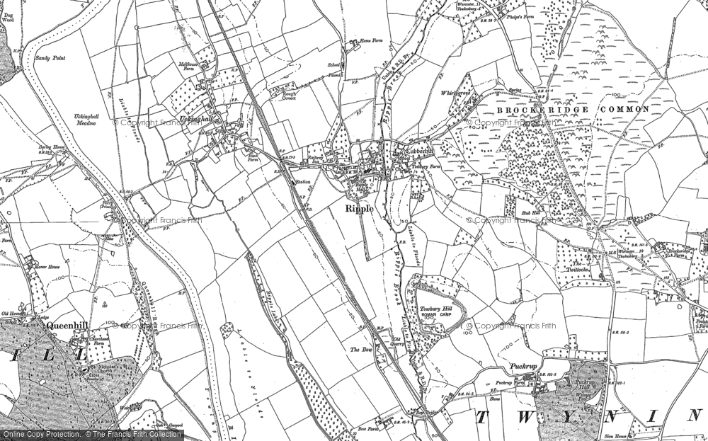 Old Map of Ripple, 1884 - 1903 in 1884