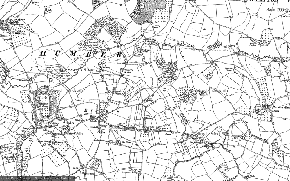 Old Map of Risbury, 1885 in 1885