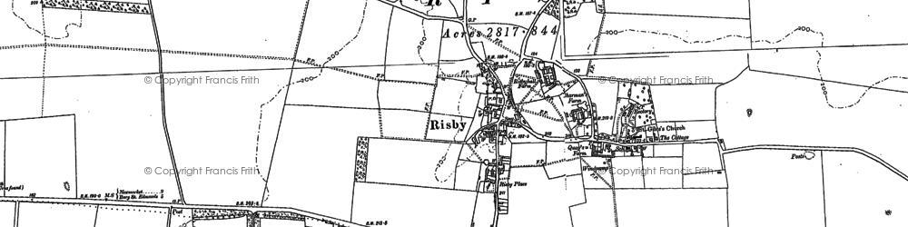 Old map of Risby in 1882