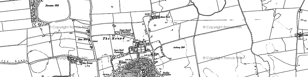 Old map of Rise in 1889