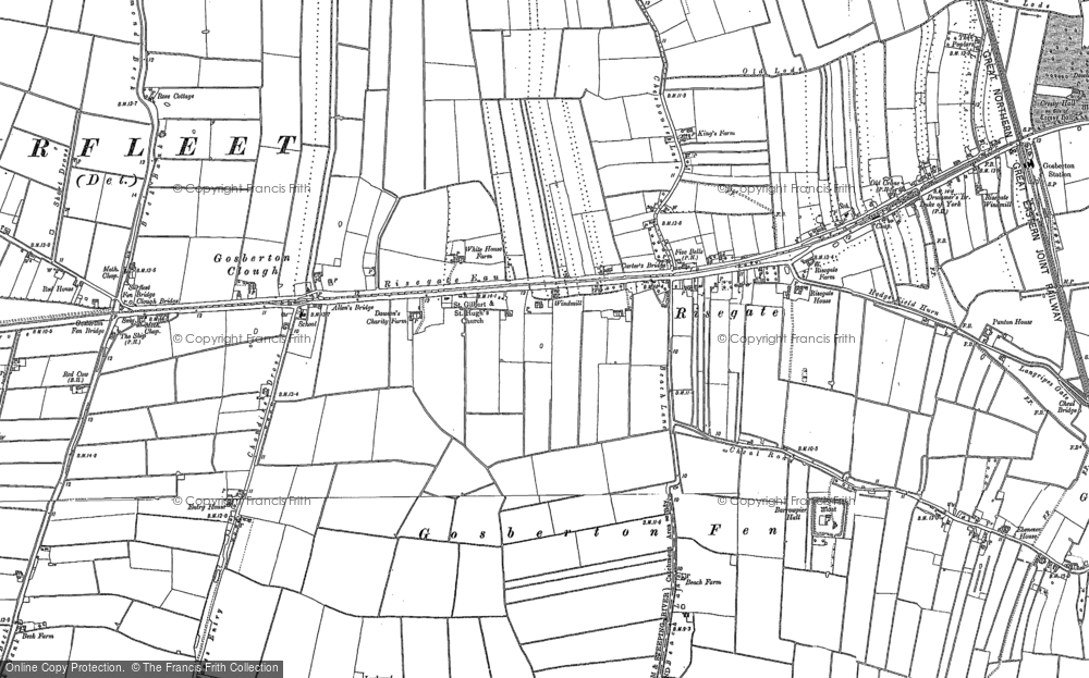 Old Map of Risegate, 1887 in 1887