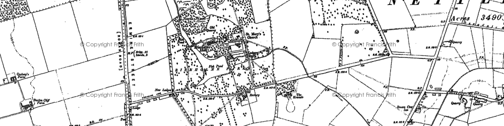 Old map of Riseholme in 1885