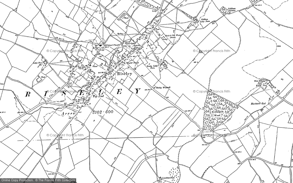 Old Map of Riseley, 1882 - 1900 in 1882