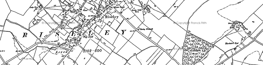 Old map of Riseley in 1882