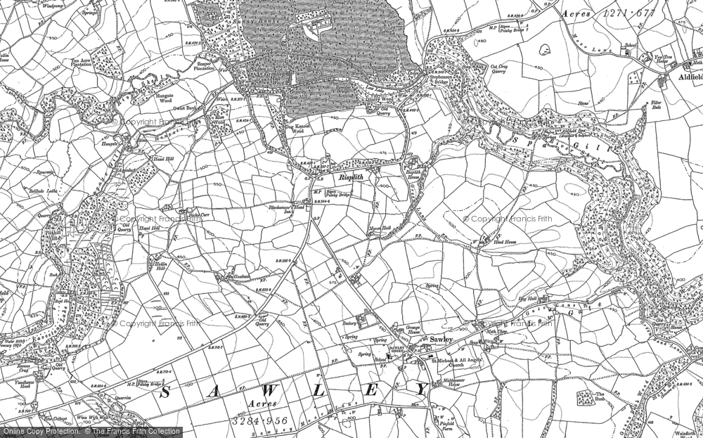 Old Map of Historic Map covering Birka Carr in 1908