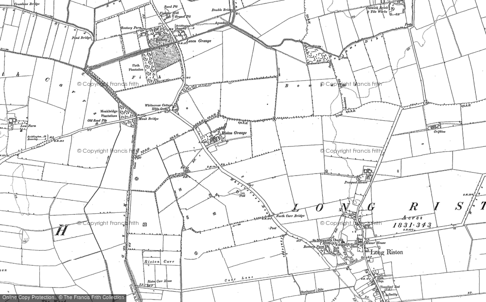 Old Map of Riston Grange, 1889 - 1892 in 1889