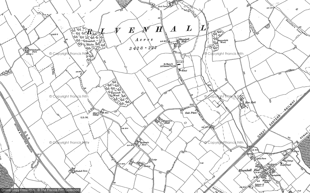 Old Map of Rivenhall, 1895 - 1896 in 1895