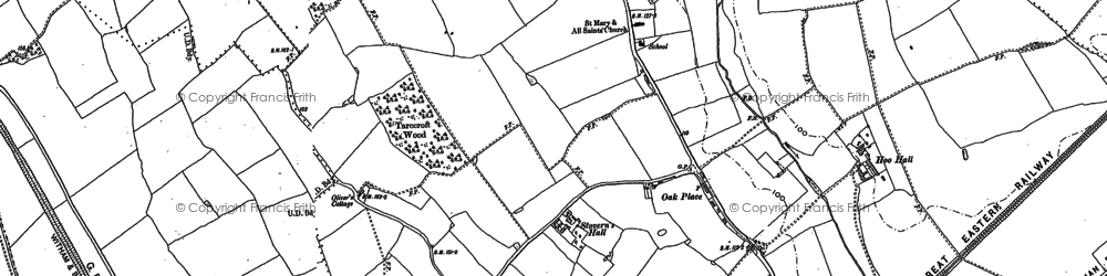 Old map of Rivenhall in 1895