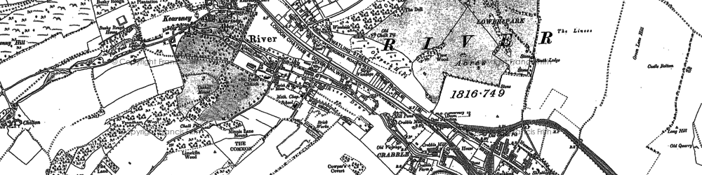 Old map of Crabble in 1896