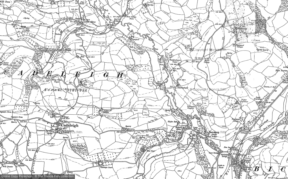 Old Map of River Dart, 1885 - 1886 in 1885