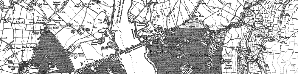 Old map of Lead Mines Clough in 1892