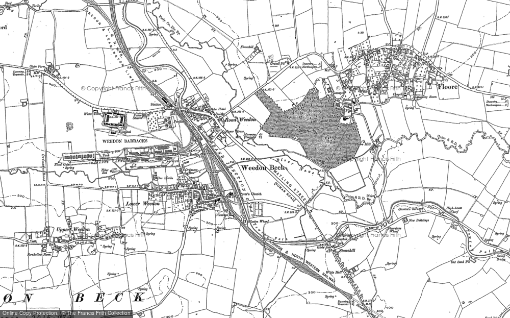 Old Map of Road Weedon, 1883 - 1884 in 1883