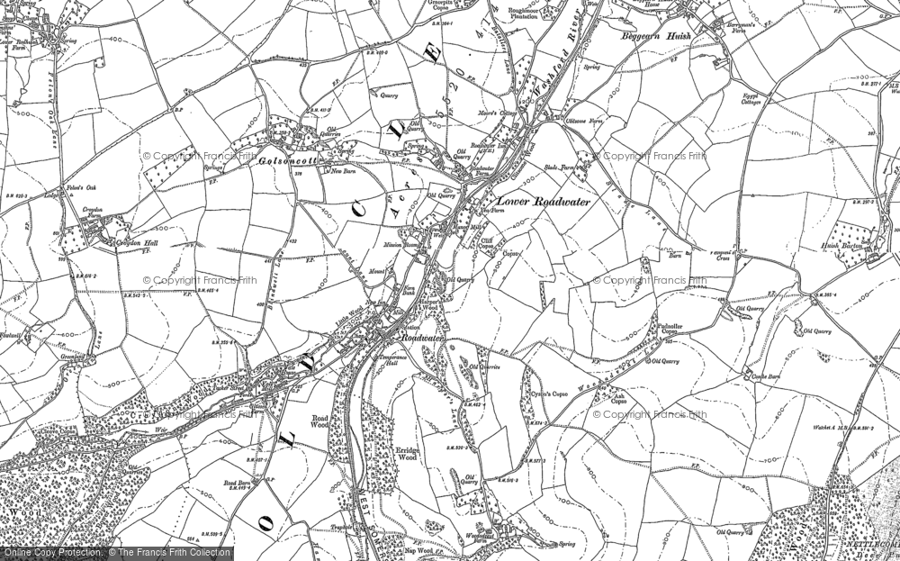 Old Map of Roadwater, 1887 in 1887