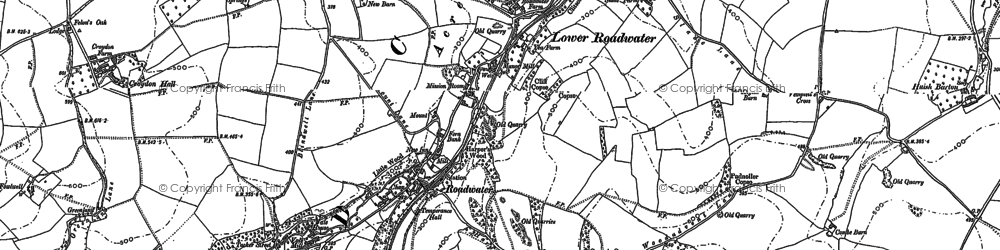 Old map of Roadwater in 1887