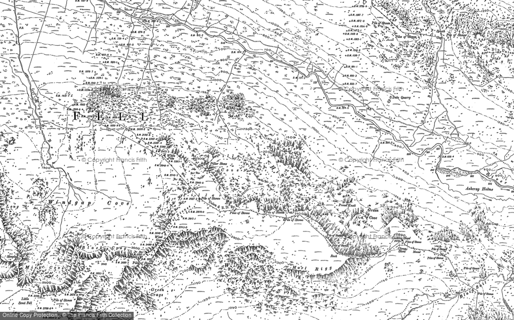 Old Map of Historic Map covering Black Sail Pass in 1898