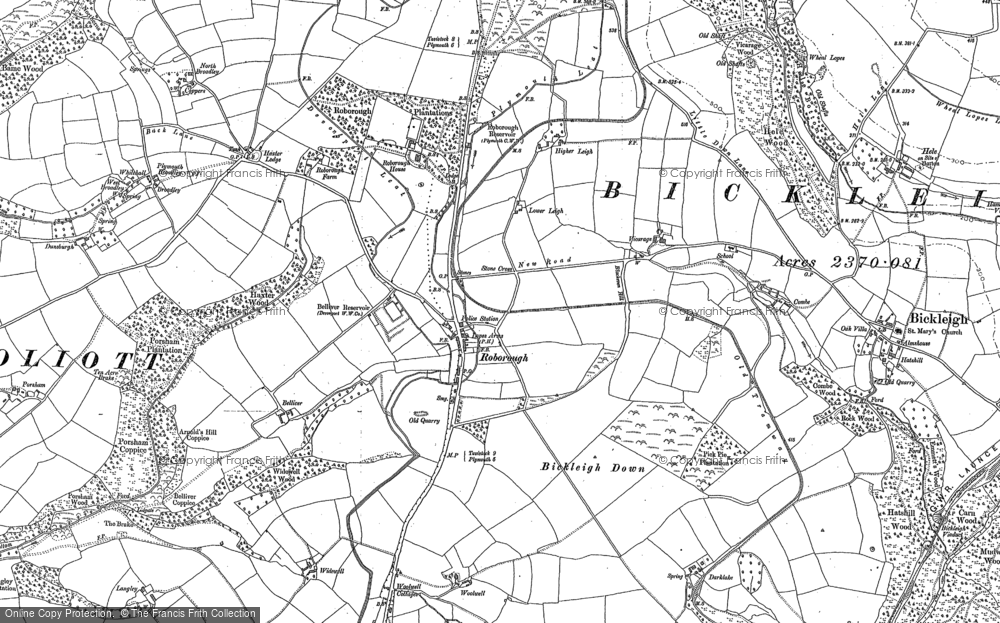 Old Map of Roborough, 1884 - 1905 in 1884