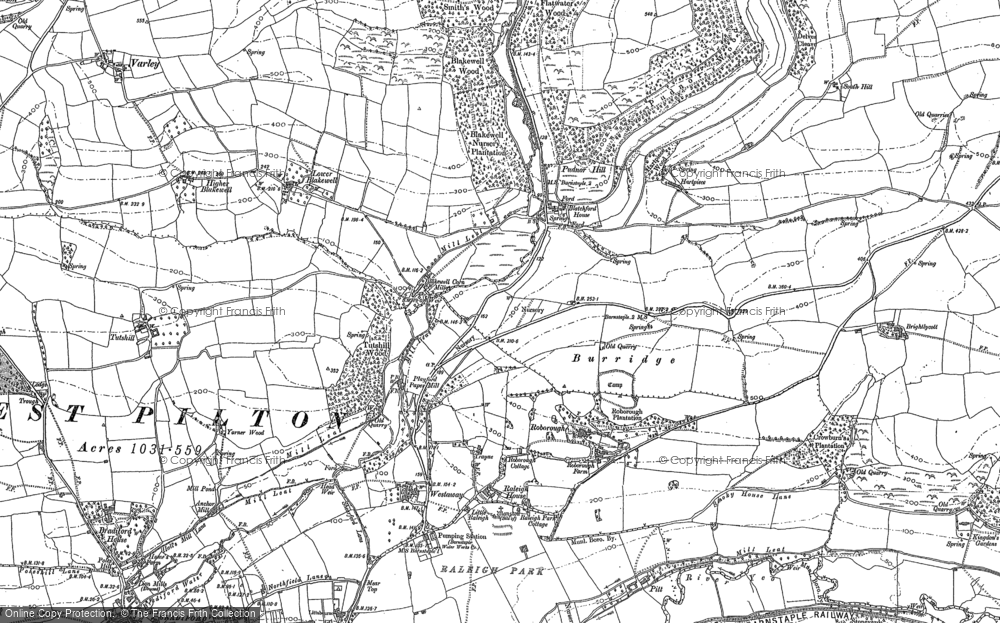 Old Map of Historic Map covering Burridge in 1885