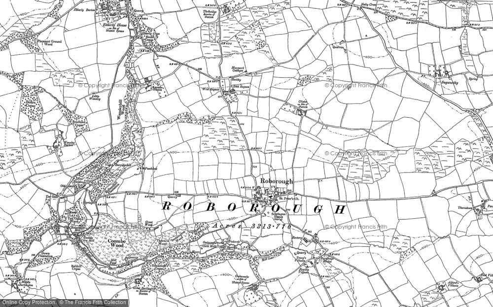 Old Map of Roborough, 1886 in 1886