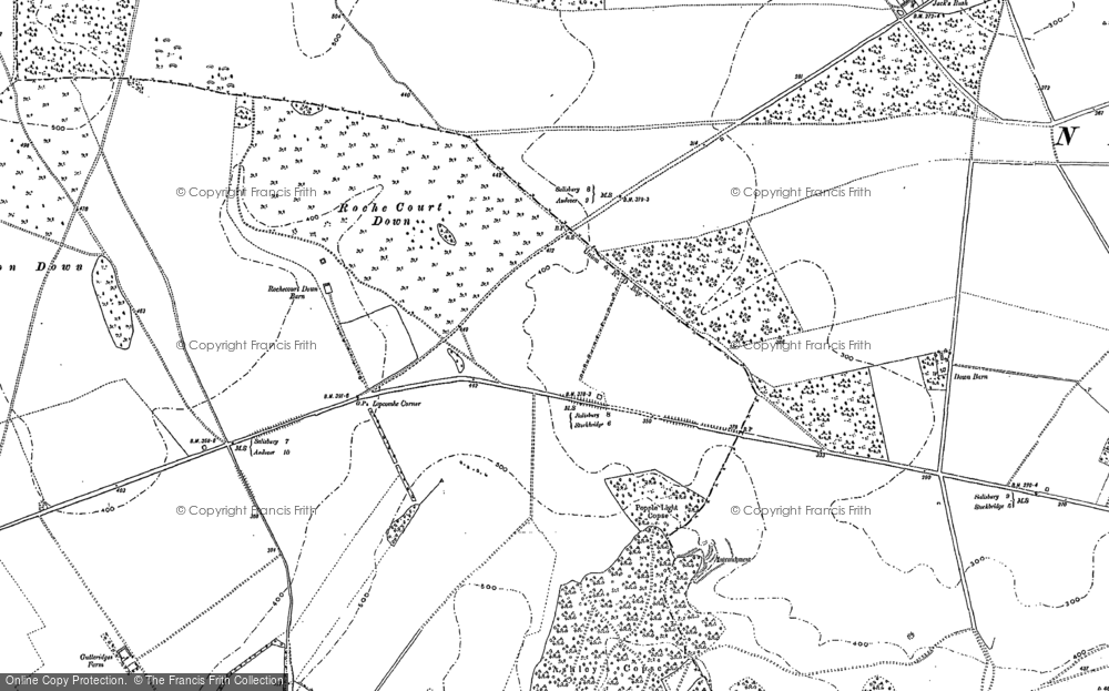 Old Map of Historic Map covering Burretts Grove in 1894