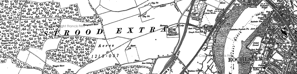 Old map of Borstal in 1896