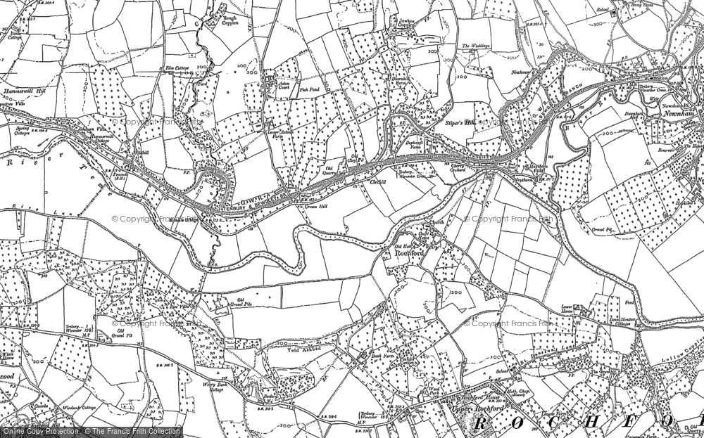 Old Map of Historic Map covering Bonfire Hill in 1902