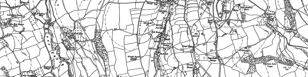 Old map of Green Down in 1887