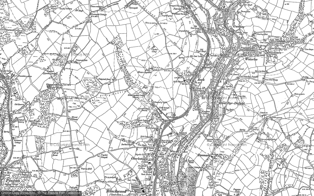 Old Map of Historic Map covering Gwrhay in 1899